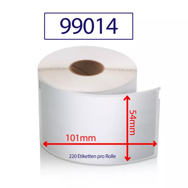 Etiketten 99014 kompatibel zu DYMO 54x101mm 220 Label / Rolle Adressetiketten