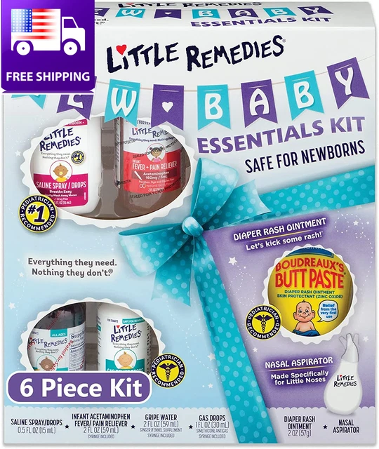 Little Remedies New Baby Essentials Kit, 6 Piece Kit for Baby'S Nose and Tummy