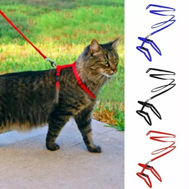 Collar Dog Lead Nylon  Pet Harness Kitten  Walking Cat  Leash Adjustable  For