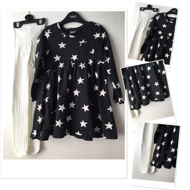 Abito a tema stella per ragazze Next ecc e nuovo top H&M & collant M&S 2-3 anni