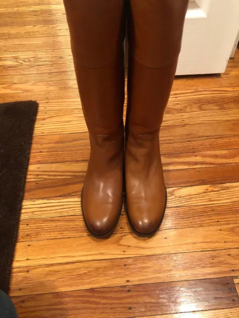 RALPH LAUREN COLLECTION SALLEN CALFSK EXQUISITE RIDING BOOT IN TAN/Caramel Sz 10 2