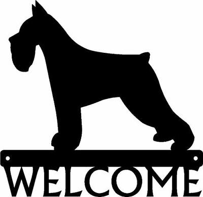 Dog Welcome Sign Miniature Schnauzer - Metal - 12 inches - made in USA