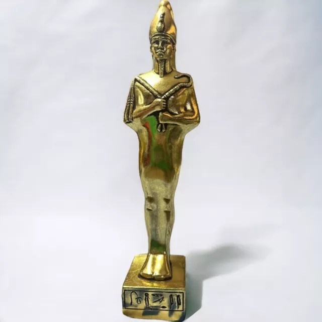 RARE ANCIENT EGYPTIAN ANTIQUITIES Golden Statue Large Of God Osiris Pharaonic BC