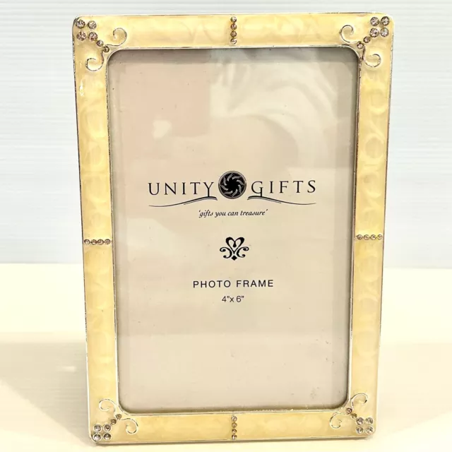 Ivory & Silver Diamonte Wedding Photo Frame 6'' X 4'' Unity Gifts