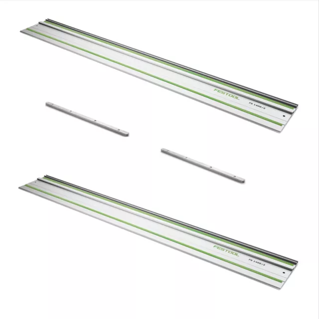 Festool FS 1400/2 Rails de guidage 1400 mm - 2 pcs + 2x Connecteurs FSV (482107) 2