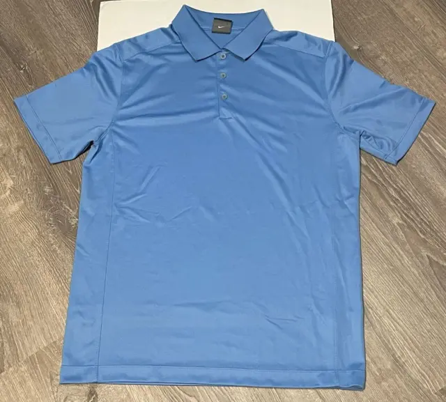 Nike Dri Fit Golf polo shirt mens large short sleeve blue