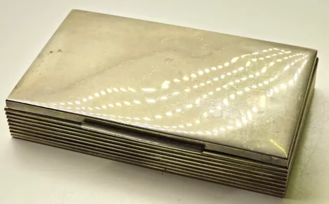 VINTAGE Unique European Art Deco SILVER-PLATED ALPACA 427 Cigarette Box