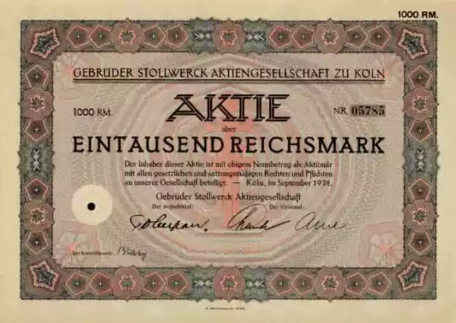 Gebrüder Stollwerck Köln 1932 Sprengel Sarotti Alpia Gubor Eszet Imhoff 1000 RM