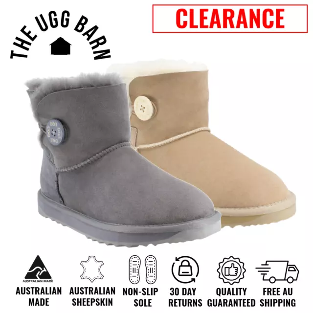CLEARANCE | UGG Boots Mini Button | Australian Made A-Grade Sheepskin Men Women