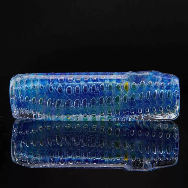 4" Handmade Thick Cosmic Blue Bubble Square Tobacco Smoking Bowl Glass Pipes