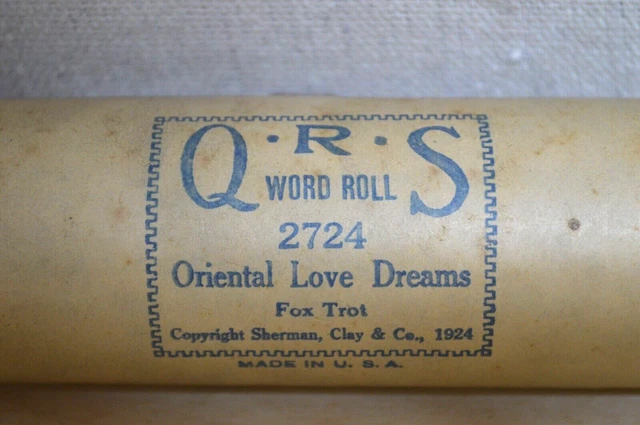 QRS Piano Player Word Roll 2724 Oriental Love Dreams Fox Trot 1924 Harold Scott