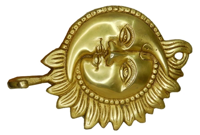 Lord Sun Moon Carved Victorian Style Handmade Brass Cloth Towel Wall Hanger Hook 3
