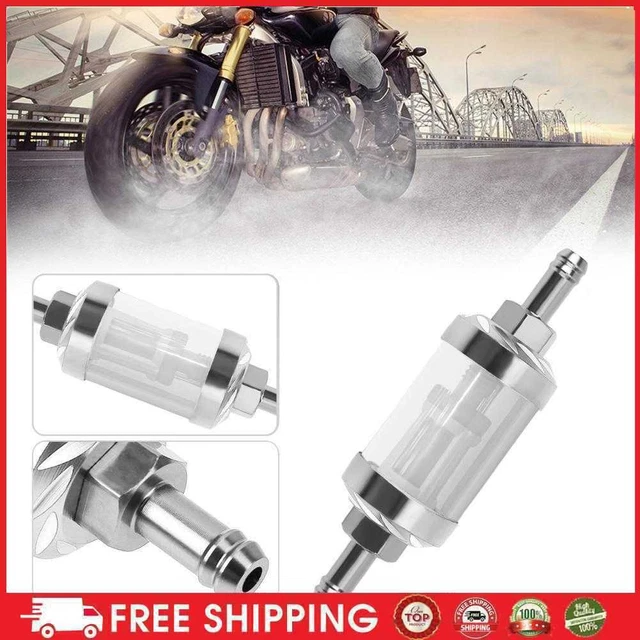 8mm CNC Aluminio Aleación Aceite Calefactor Filtro de Gas para ATV Dirt Pit Bike Motocross
