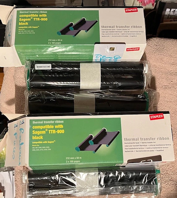 Lot De 5 Rubans Transfert Thermique VIDEOJET 15-U55KQ10 - Noir, 55mm X 1200m - Ouverts Mais Jamais Utilisés