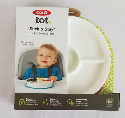 OXO Tot Stick & Stay Suction Tazón Cerdos Nuevo Para Niños Pequeños Bandeja de Snacks Plato