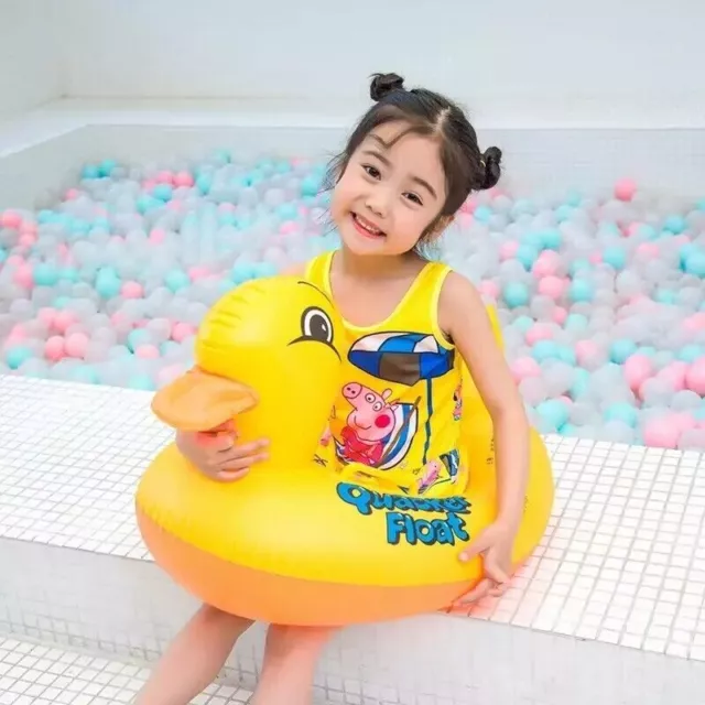 Baby Inflatable Pool Toy Duck Yellow Swimming Oval Seat -  UK SELLER