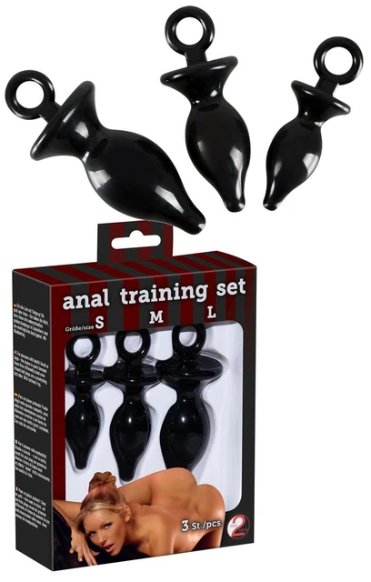 PLUG ANALE KIT 3 pz piccolo medio grande fallo dildo nero sex toys uomo e  donna EUR 21,75 - PicClick IT