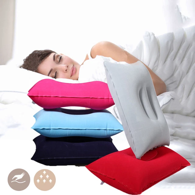 Sleep Plane Hotel Flocking Cushion Folding Air Inflatable Pillow Outdoor Travel