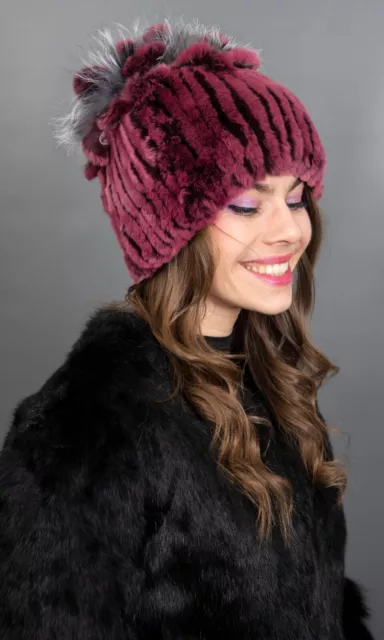 684 New Wonderful Real Rex Chinchilla Hat Luxury Fur Beautiful Look