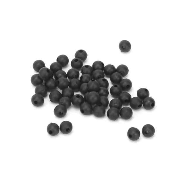 (black)Alomejor Rubber Shock Beads 50pcs/set Carp Fishing Rig Beads For
