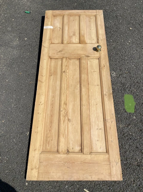 Large reclaimed Victorian 4/6 panel stripped pine doors. 2