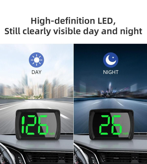 With Non Slip Mat Car Head Up Display GPS HUD Digital Speedometer Accessories x1