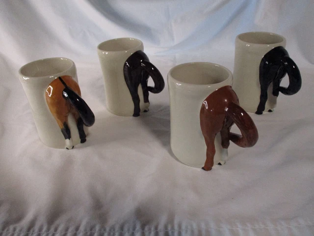 4 Happy Appy Valley Studio Horse Butt/Rear Mugs 1987/1997
