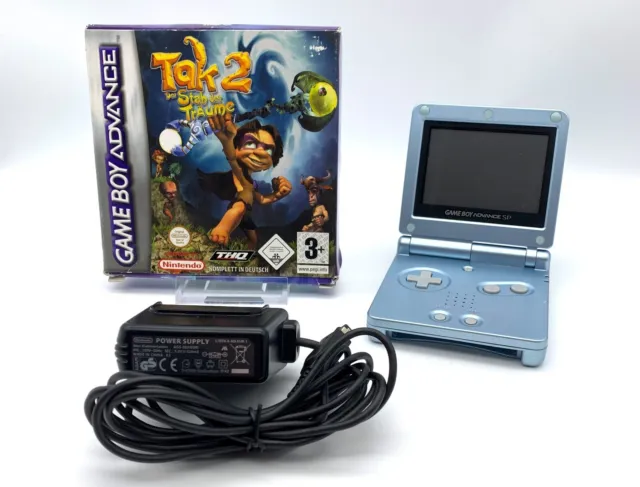 Nintendo Game Boy Advance SP Konsole | GBA Blau | inkl. Ladekabel & Spiel | GUT