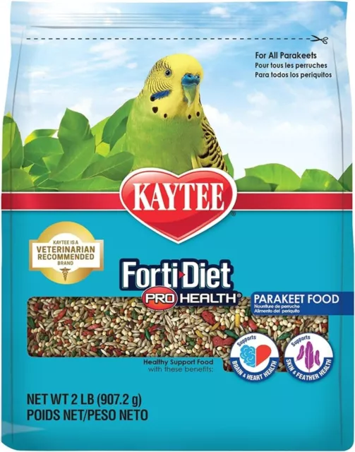 Kaytee Forti-Diet Pro Health Parakeet Food - 2 lbs - USA SELLER, FAST SHIPPING