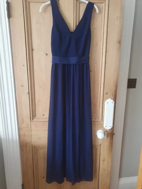 Little Mistress Size 10 Prom Bridesmaids Dress Navy Blue Maxi Lined