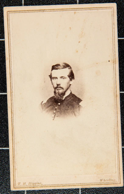 CDV: of an unidentified officer w. CW Stamp on back by Higgins, Wheeling WV