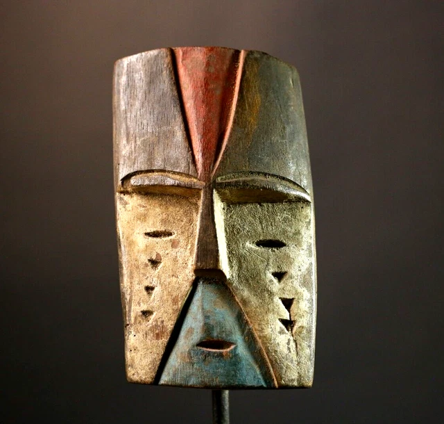 Masque Africain Ancien En Bois – Pièce Originale Des Années 1940-1960, Décoration Ethnique