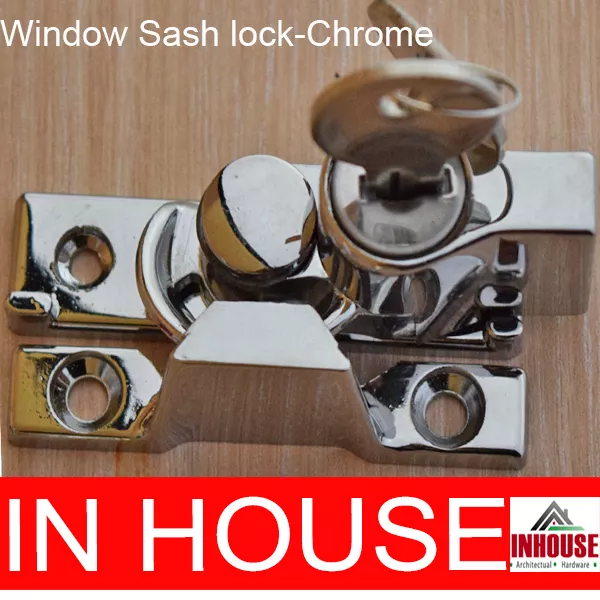 Window Sash Lock, Keyed Alike 2 keys- Chrome