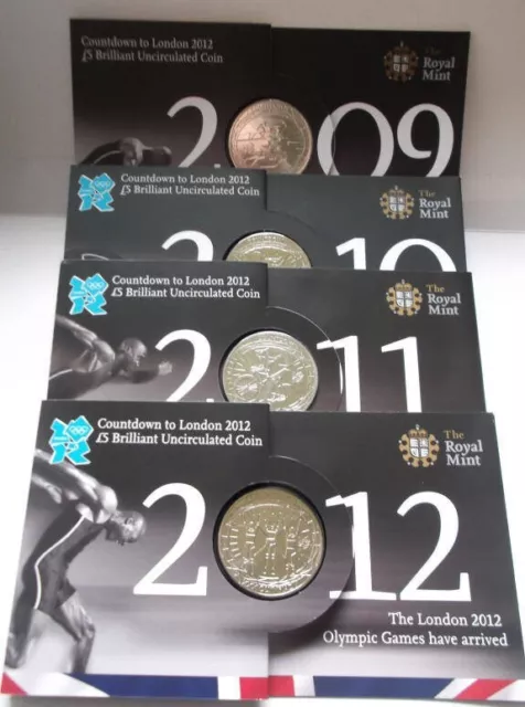 2009-2012 £5; Countdown to London 2012 Olympics; full set boxed; FREE UK pp