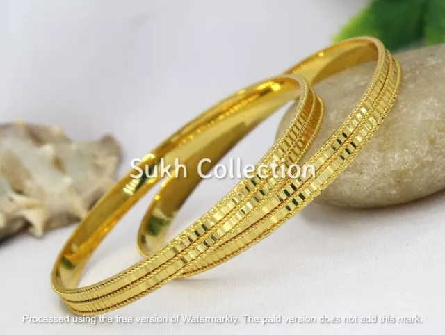 Indian Bollywood Gold Plated 2 PCs Bangles Women Wedding Ethnic Jewelry Fashion