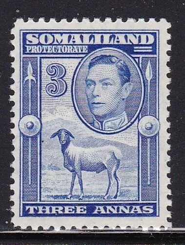 Album Treasures Somaliland Scott # 87  3a  George VI  Sheep  Mint NH