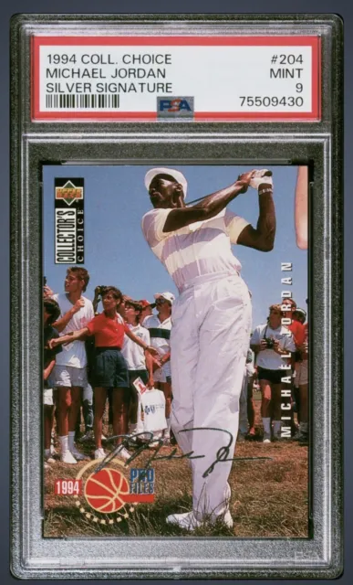 1994 Collector's Choice Silver Signature Michael Jordan #204 PSA 9 Mint Golf SP