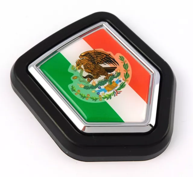 Mexico flag Car Truck Black Shield Grill Badge grille chrome emblem