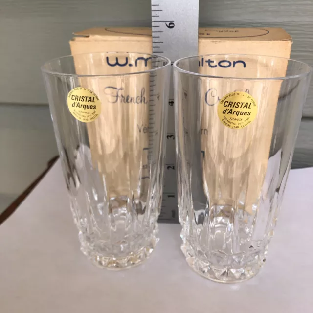 WM Dalton 24% French Lead Crystal Verite Pattern Unit  No 6 Beverage Glasses NIB