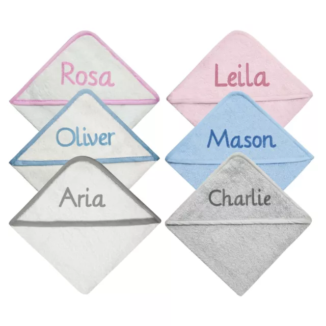 Personalised Baby Hooded Towel, Embroidered New baby/Christening Gift, ANY NAME.