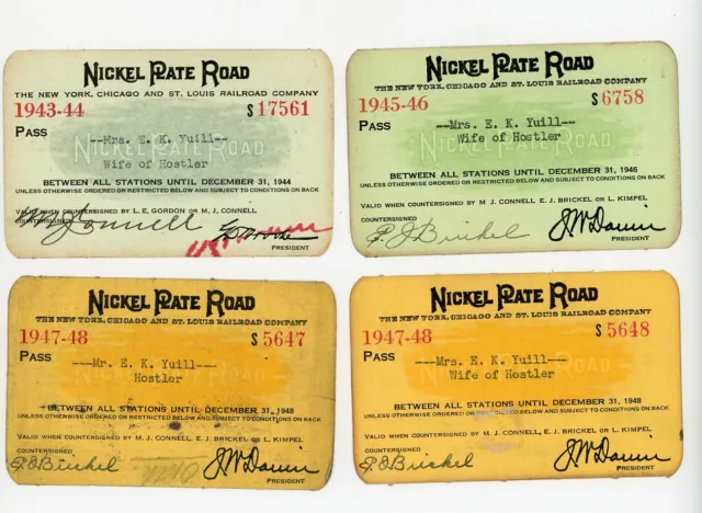 1940s Nickel Plate Road Pass New York Chicago & St Louis Railroad Co WwII Lot 4