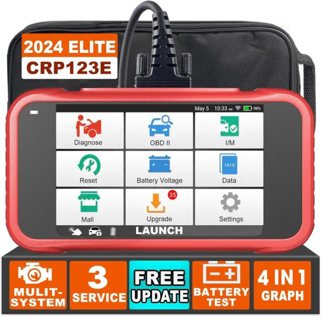 2024 LAUNCH CRP123X Elite Car OBD2 Diagnostic Scanner ABS SRS Engine Code  Reader