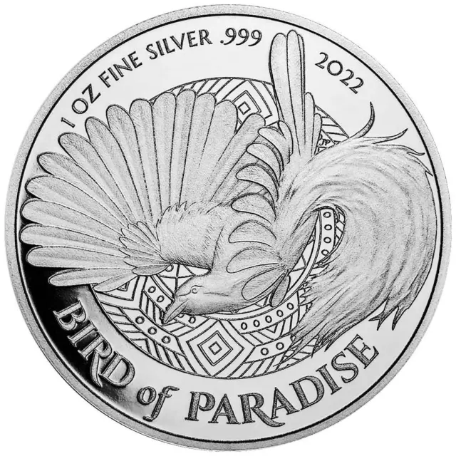 Silbermünze Paradiesvogel Bird of Paradise 2022 - Papua Neuguinea - 1 Oz ST