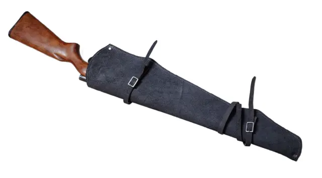 Unbranded Grey Split Roughout Leather Rifle Scabbard Horse Tack