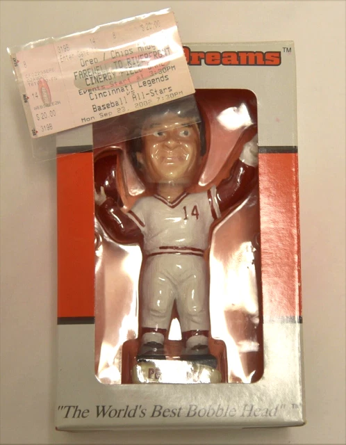 Bobble Head - Dreams Cincinnati Reds Pete Rose #14 Farewell To Riverfront - New