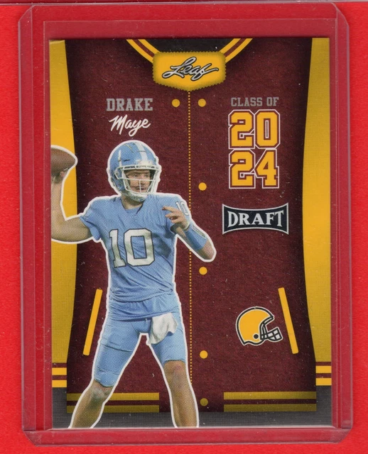 DRAKE MAYE 2023 Leaf Draft Class of 2024 Gold Parallel 79 Tar Heels