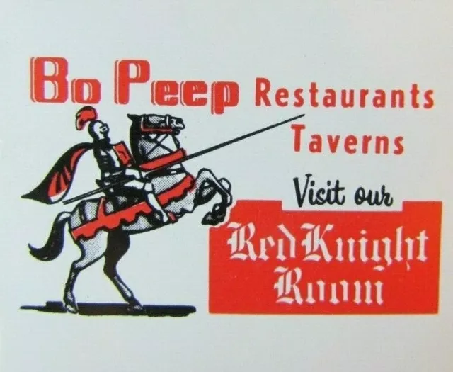 Knight On Matchbook Matchcover: Bo Peep Tavern (Oshawa, Ontario) -E13