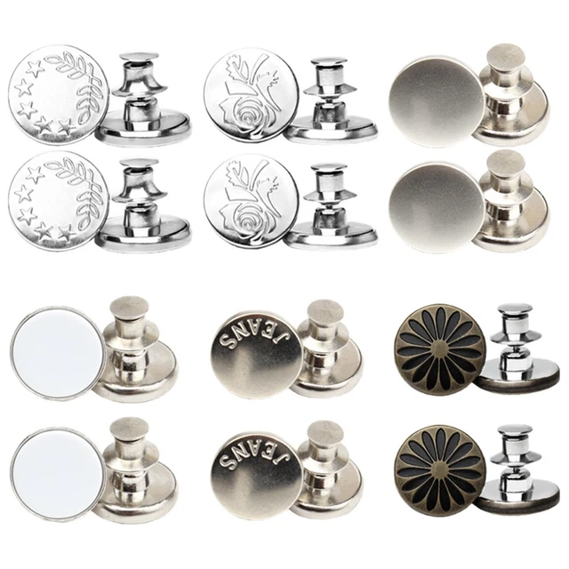 12 PCS JEAN Adjustable Waist Button Replacement Jeans Buttons for Pants ...