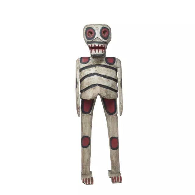 Handcarved Guatemalan Folk Art, Big Dia de los Muertos Skeletons Vintage Holiday