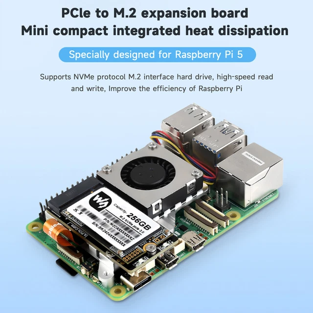 Carte Ethernet Gigabit PCIe Pour Raspberry Pi 5 - RTL8111H, Plug & Play - Avec Câble Et Support - 7